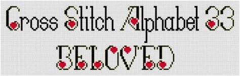 CROSS STITCH CHART LOVE HEARTS ALPHABET CHART HEART LETTERS CHARTS