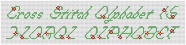 "Floral" Alphabet 15 Cross Stitch Pattern