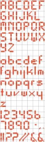 "Countdown" Cross Stitch Alphabet Pattern