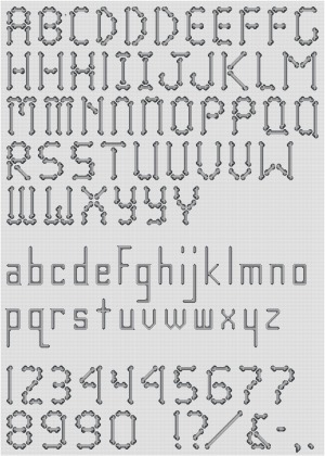 "Bones" Cross Stitch Alphabet Pattern 34