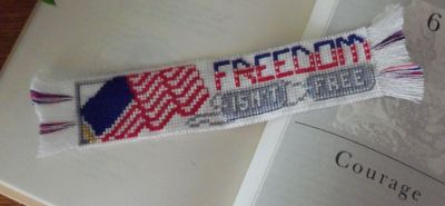 "Freedom" Cross Stitch Pattern with "Dog Tags" on Reverse