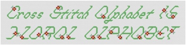 "Floral" Alphabet 15 Cross Stitch Pattern