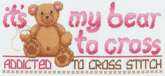 "It's My Bear to Cross" Addicted to Cross Stitch Pattern