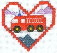 Fire Truck Cross Stitch Pattern