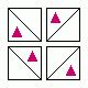 Possible quarter stitch symbol placements