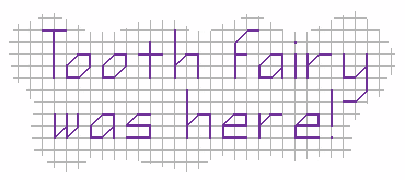 90-degree lines in a cross stitch alphabet